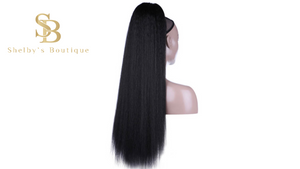 KINKY STRAIGHT PONYTAIL 30'' synthetic Hair With Two Plastic Combs