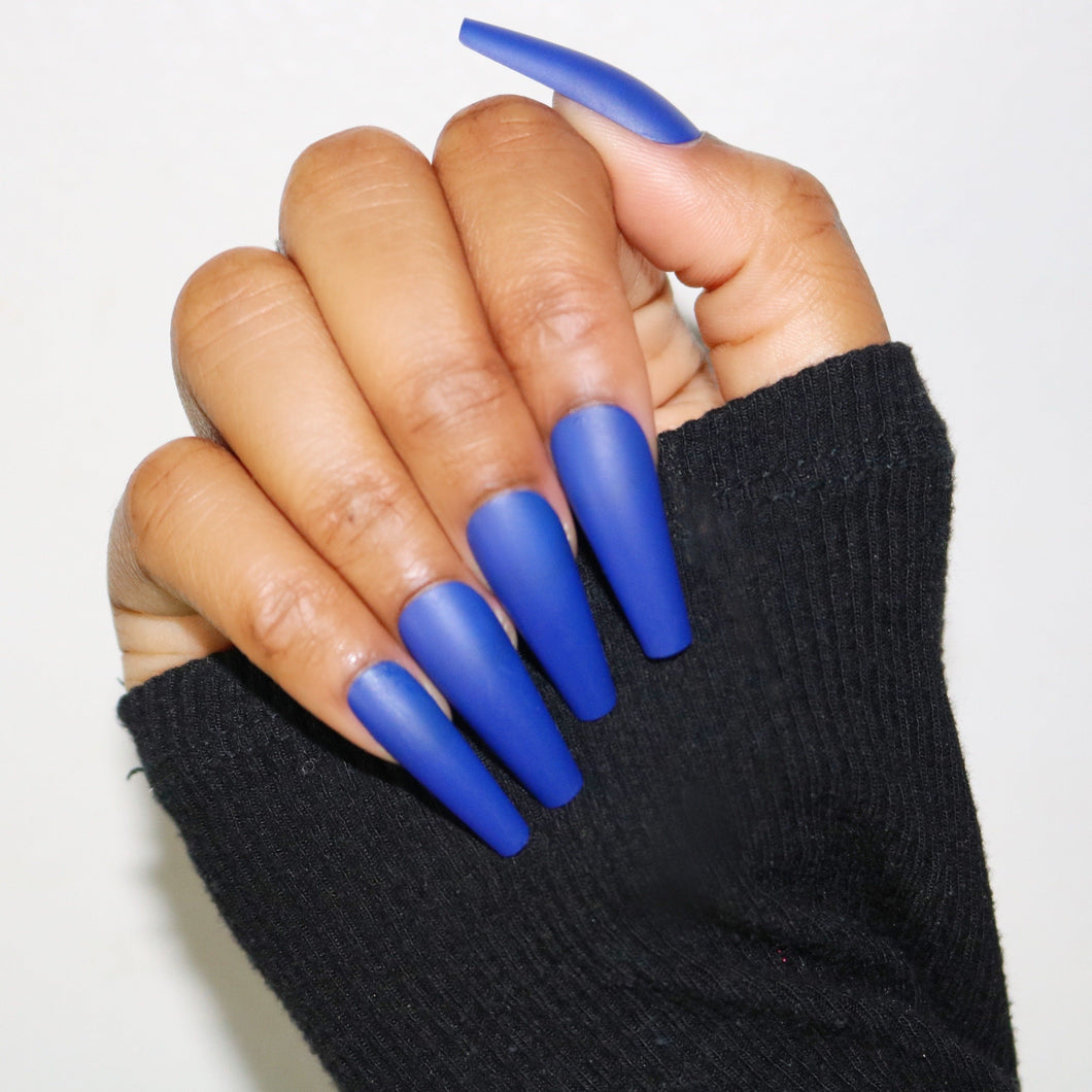 Blue Press On Nails