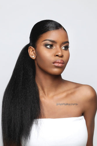 KINKY STRAIGHT PONYTAIL  20'' synthetic Hair With Two Plastic Combs