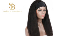 Load image into Gallery viewer, KINKY STRAIGHT HEADBAND WIG 100%  Human Hair Wigs 150% Density