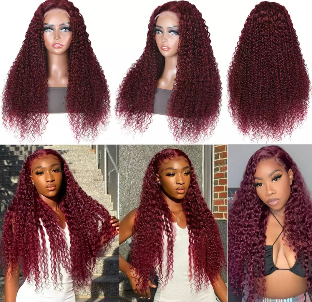 LAYLA Burgundy  99j Wig Lace Front Brazilian Curly